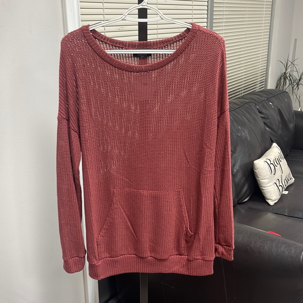 Mauve color waffle knit sweater, brand new!